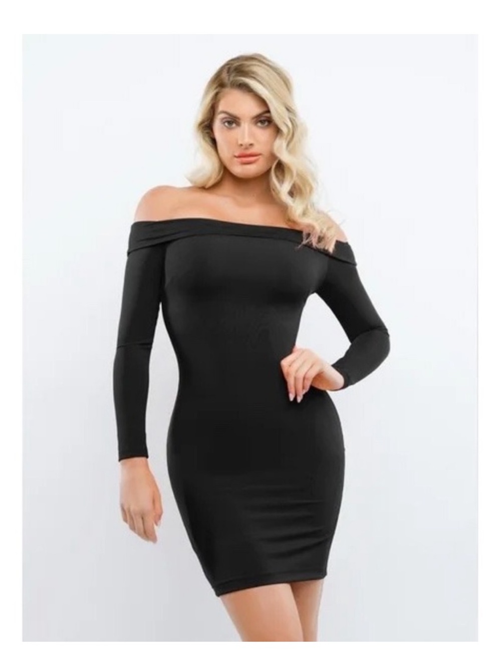 Popilush Off The Shoulder Shapewear Dress in black size large
